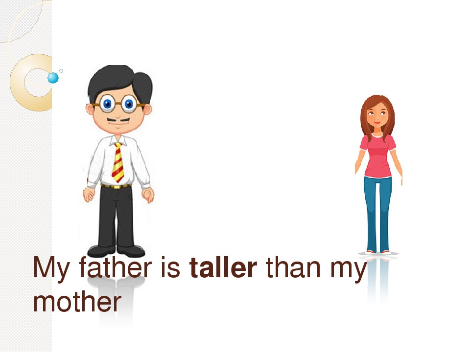 I am taller than my brother. My brother is Tall. Taller than me. Who is Taller. My father is ________ than my brother. (Strong).