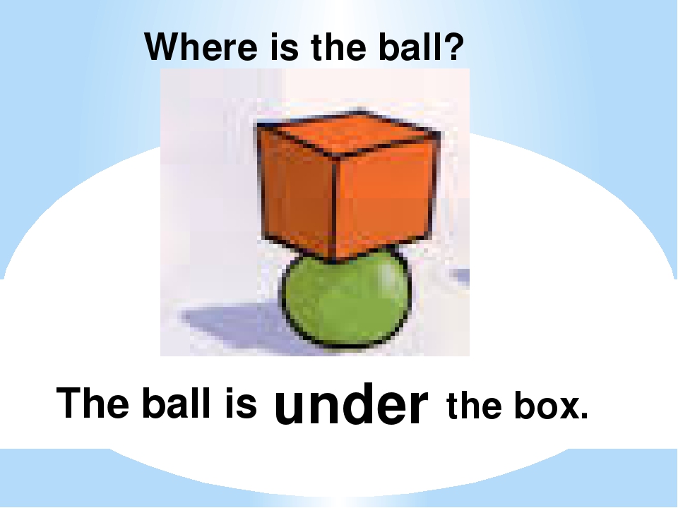 Where is the box. Стихотворение where is the Ball. The Ball is on the Box. Oh where is my Ball. Where is the Ball? It's under the Table.